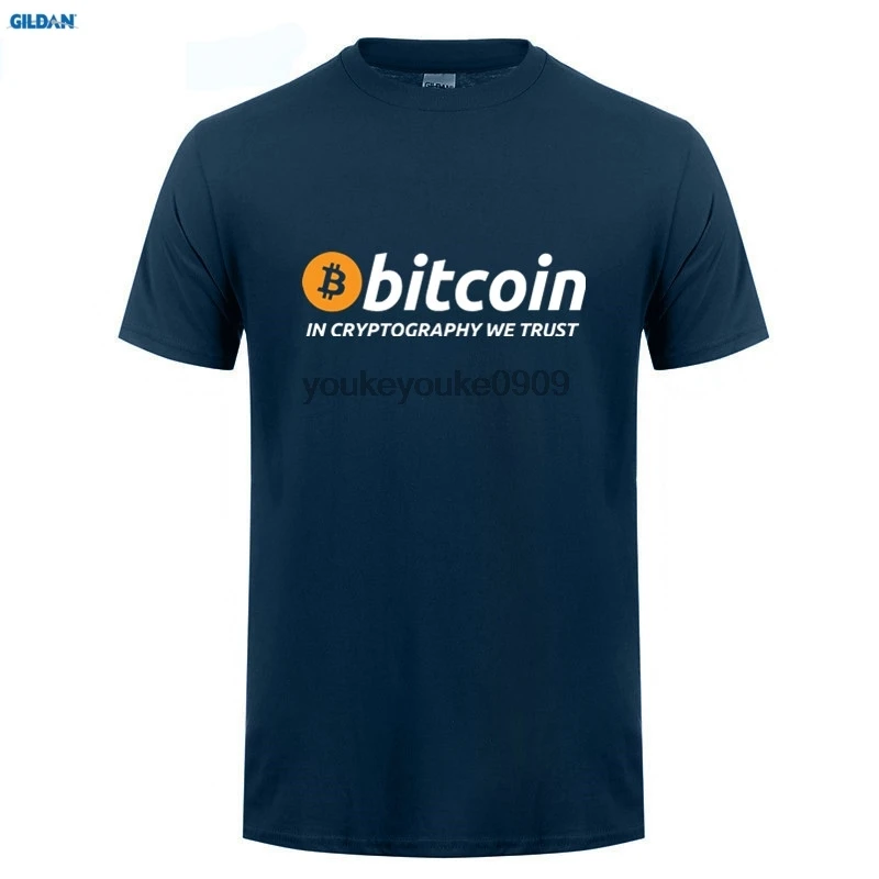 Футболки Gildan Биткойн в криптографии мы доверяем для мужчин круглый воротник