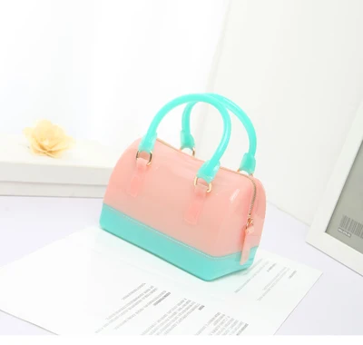 Pink Mix Green Новинка, силиконовая летняя милая сумка для конфет, желе, Женская Повседневная Сумка-тоут, женская сумка через плечо, пляжные сумки, сумка для девушек - Цвет: Pink Mix Green