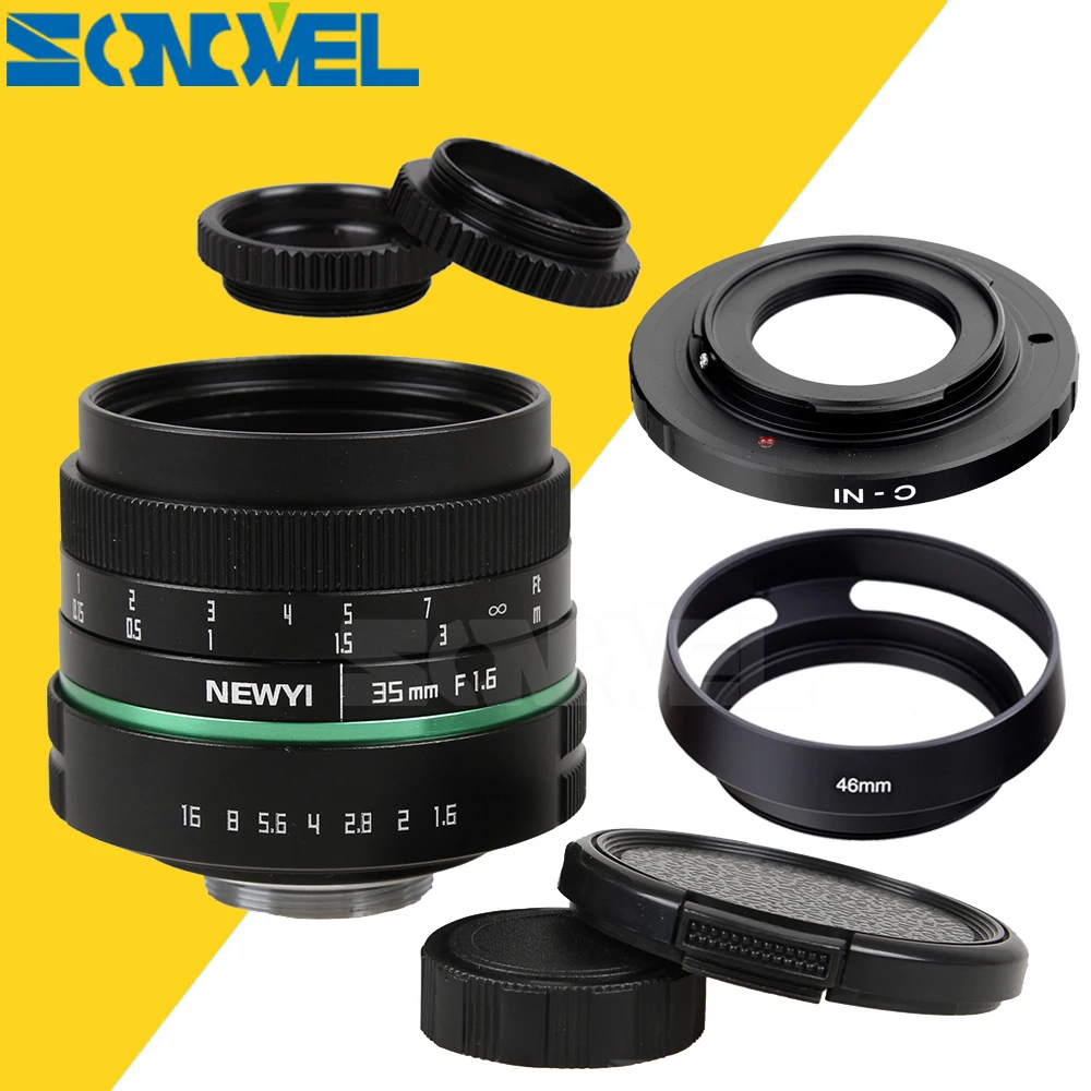 Ультрапрозрачный 35 мм f1.6 APS C CC TV Movie Lens II + Mount для Nikon 1 AW1 S2 J4 V3 J3 V1 J1 J2 J5 беззеркальная
