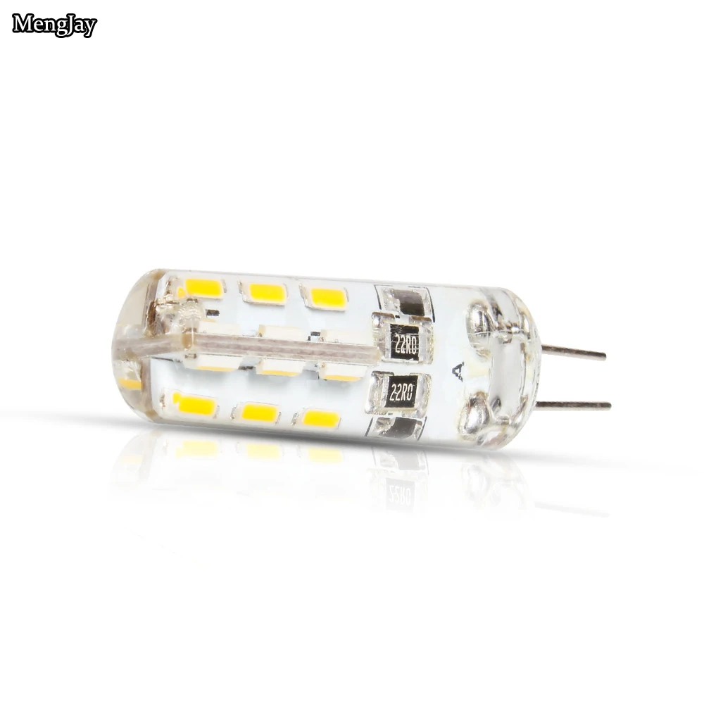 10 шт./лот G4 12 В постоянного тока 3 Вт Светодиодная лампа 24 светодиода SMD 3014 кукуруза