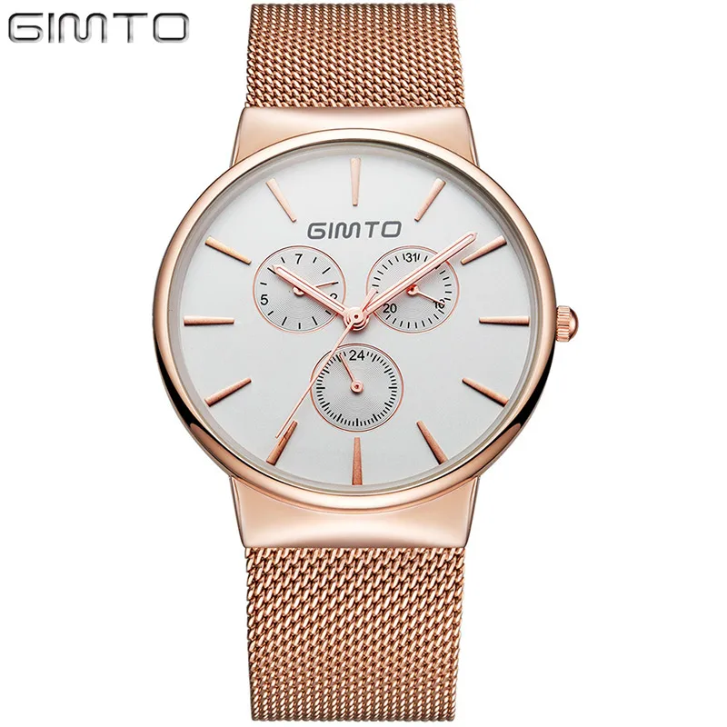 Smiple Для мужчин Часы Водонепроницаемый Нержавеющая сталь ремешок кварцевые