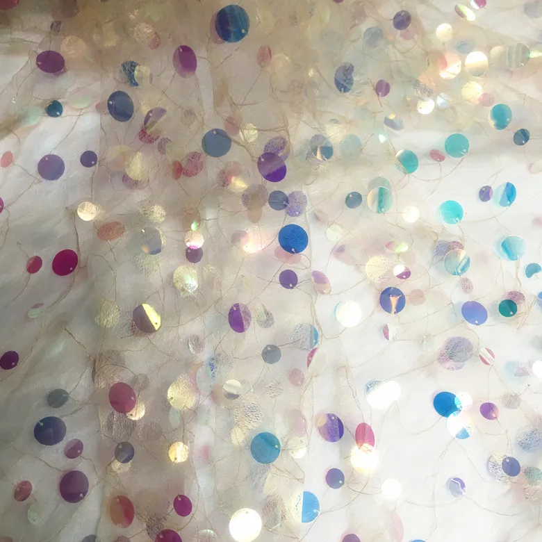 100*130cm Sequin Fabric Sparkly Dot Mesh for Dresses Performance Fahion Clothing | Дом и сад