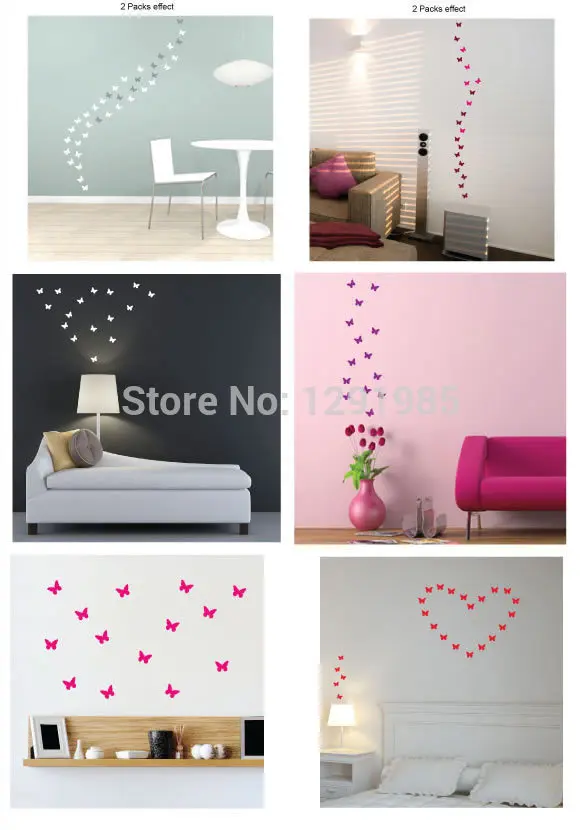 Забавная Бабочка DIY виниловые наклейки на стену Декор художественный дизайн для