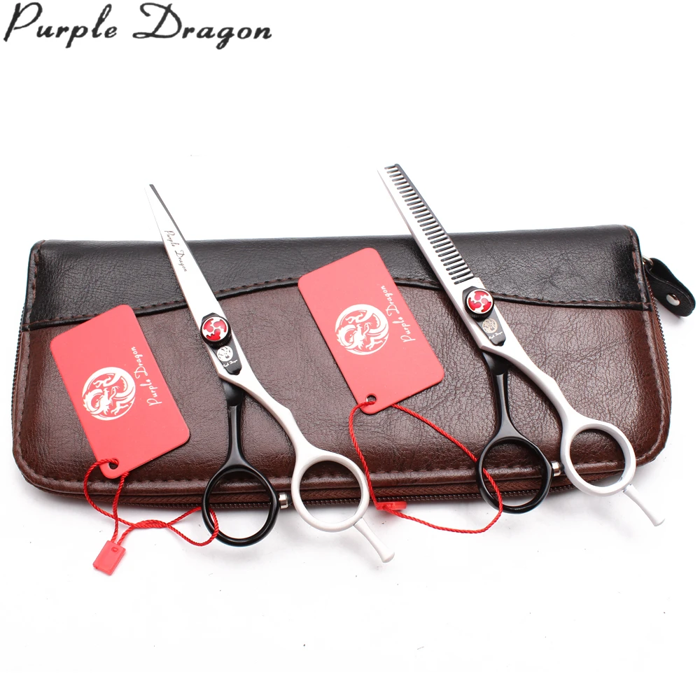 6 &quotнержавеющие фиолетовые драконы белые и черные прямые ножницы филировочные