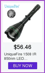 UniqueFire 1505 850NM ИК светодиодный фонарик 3 режима 38 мм выпуклая линза зум фокус инфракрасная Ночная лампа видения фонарь для охоты