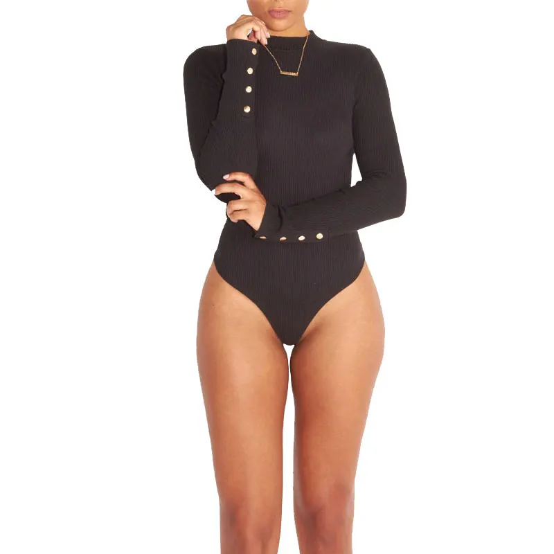 Сексуальное боди Женский Облегающий комбинезон с высоким воротником облегающие