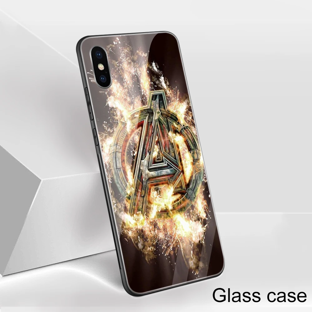 7 Ciciber Marvel Железный человек для iPhone 11 Pro Max X XR XS MAX 7 8 6 6S Plus стеклянные чехлы задняя крышка для samsung Galaxy S10e S10 S10 - Цвет: 7