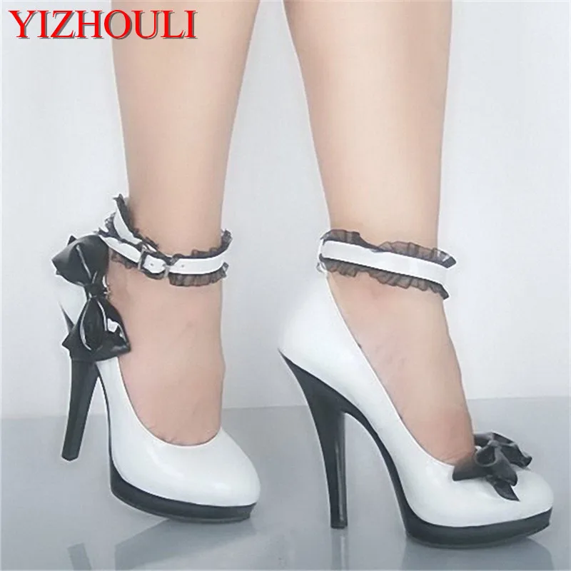 13cm ultra high heels and sex shoes bow tie butt-down single shoe club princess Dance Shoes | Спорт и развлечения