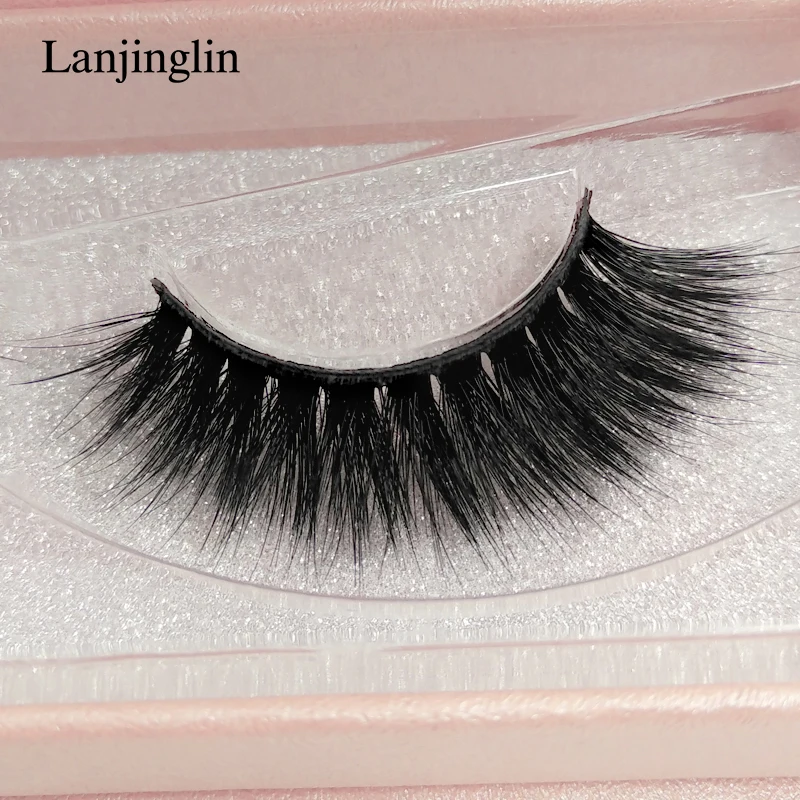 LANJINGLIN 1 box 3d mink eyelashes soft fluffy 100% cruelty free lashes hand made false eye makeup extension | Красота и здоровье