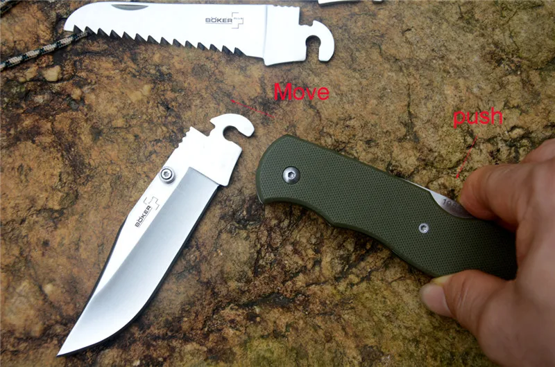 Многофункциональный разборный нож с крюком для кишки и зубчатым пильным лезвием BK складной нож BO109 Зеленый G10 ручка для охотничьего лагеря