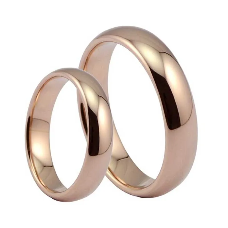 Couple Rings Titanium Steel Rose Gold Anti-allergy Smooth Simple For Women Men Valentine's Day Jewelry Gift Hot Sale Size 6-12 |