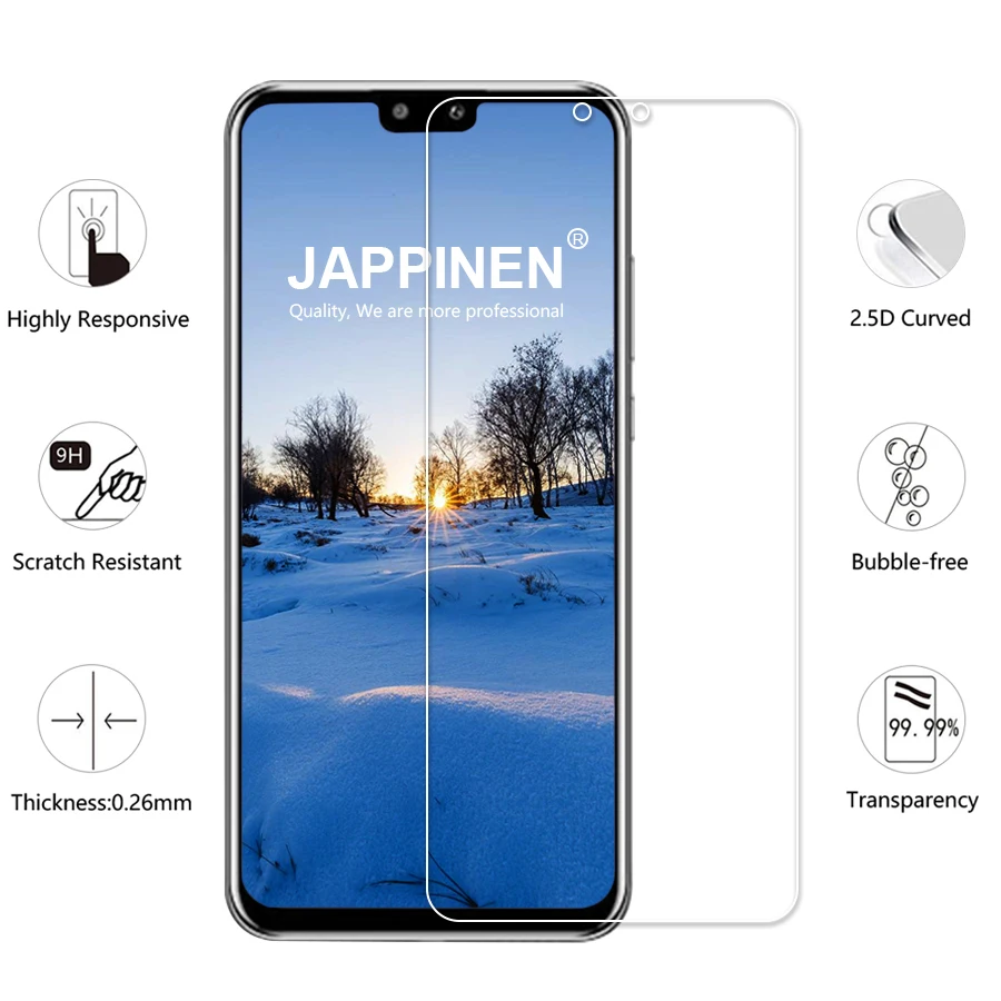 Jappinen 2.5D 9h 0 26 мм Экран протектор Закаленное Стекло для huawei Y9 2019 Премиум закалённые