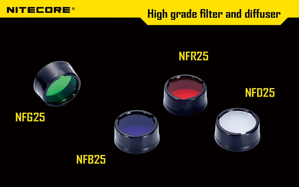 Nitecore NFR25 NFB25 NFG25 NFD25 разноцветный фильтр для фонарика 25 4 мм подходит фонарь с