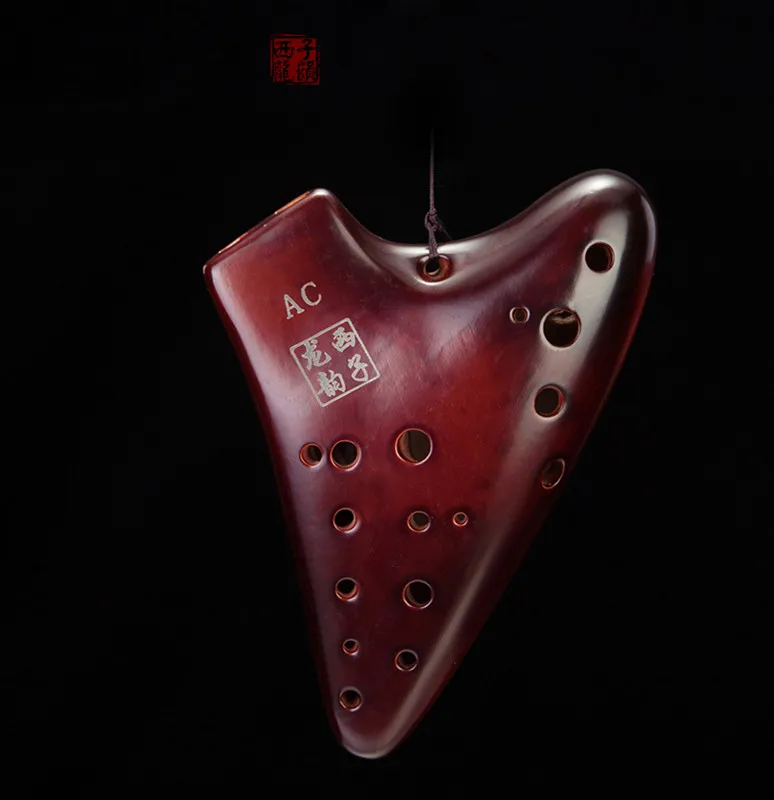 Профессиональный 16 отверстий Alto C Ocarina две трубки тона переменного тока