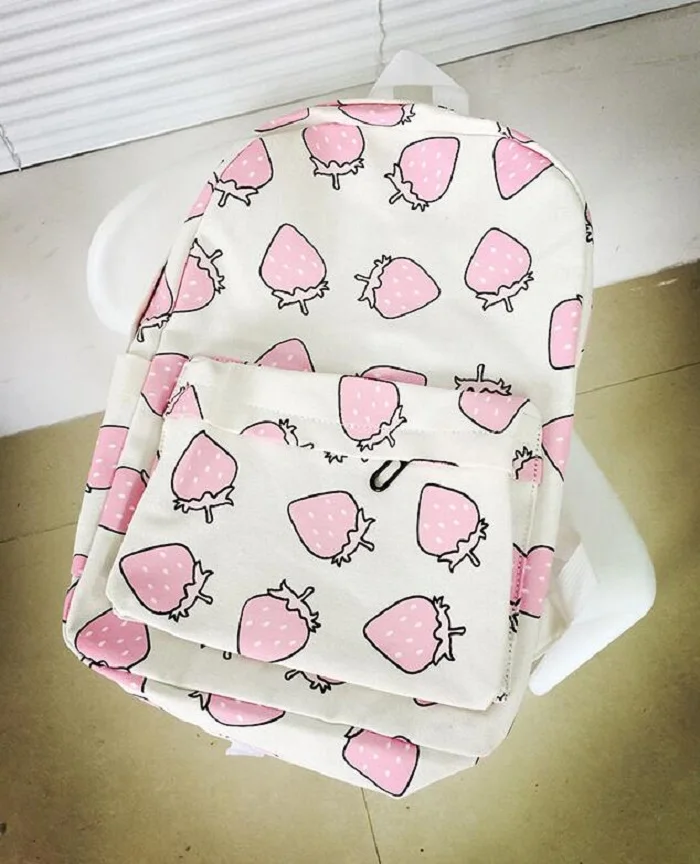 2016 Fruit Printing School Bag For Teenagers Girls Fashion Women Canvas Backpacks Shoulder Travel Rucksack Mochila Feminina |