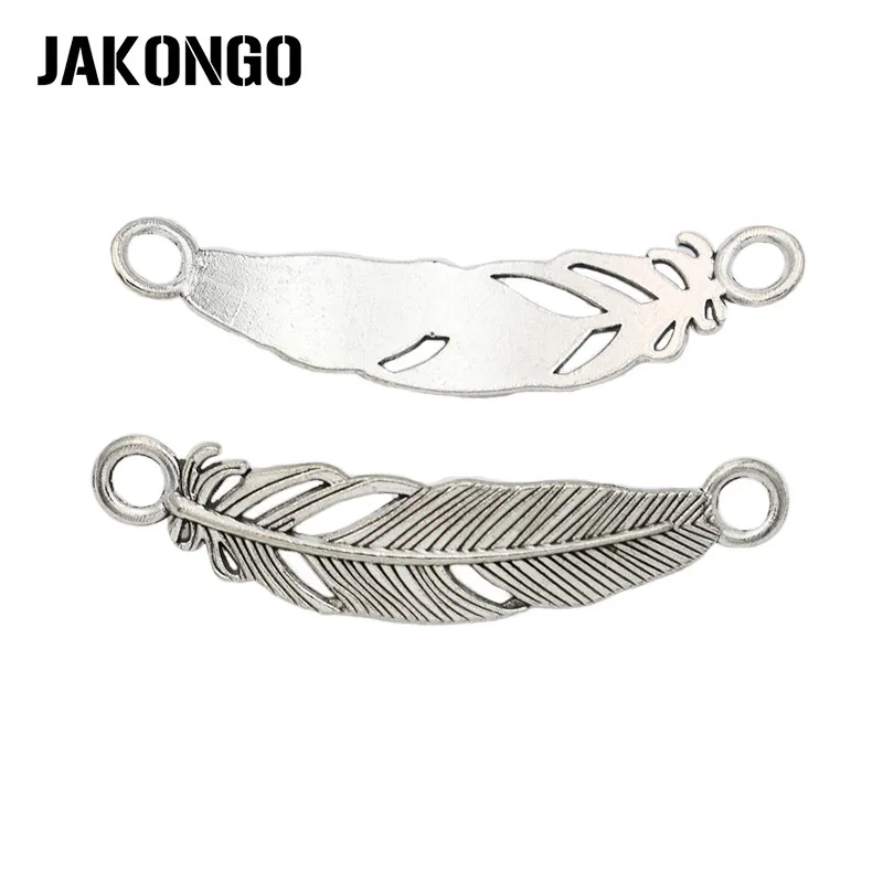 

Коннекторы для подвесок и ювелирных изделий JAKONGO, покрытые серебром, 46x10 мм