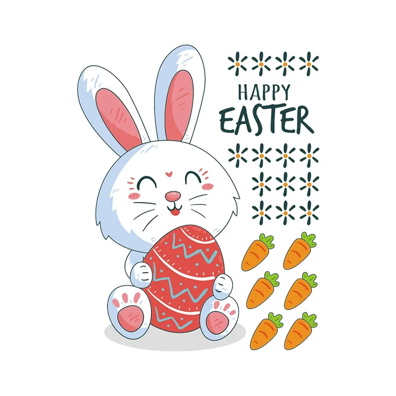 Украшение дома счастливые пасхальные наклейки ПВХ креативные на стену съемный