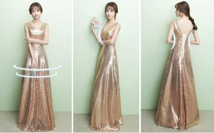 

Colorful Sleeveless Formal Sequins Long Dresses Women 2019 Evening Dress Elegant Maxi Gown