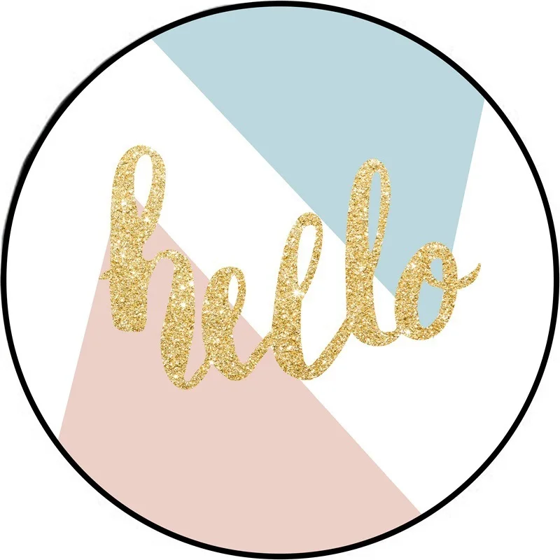 DeMissir лаконичный позолоченный круглый ковер Hello Color для дома гостиной детские