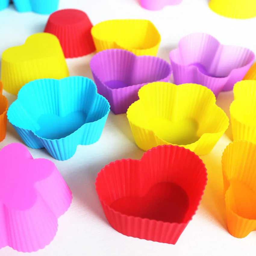 30pcs Silicone Mold Heart Cupcake Soap Cake Muffin Baking Nonstick and Heat Resistant Reusable Molds | Дом и сад