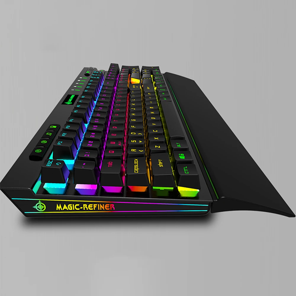 Magic-Refiner MK12 механическая клавиатура игровая клавиатура USB Проводная клавиатура 12 RGB 19 подсветка механический оптический переключатель 104 ключ