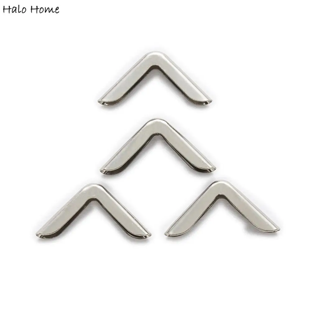 Silver Tone 50 шт., 2 цвета, гладкие, для скрапбукинга, альбомов, папок, коробки, сумки, защитные металлические уголки, Деревянный чехол, декоративный, 25x17 мм(5/" - Цвет: Silver Tone