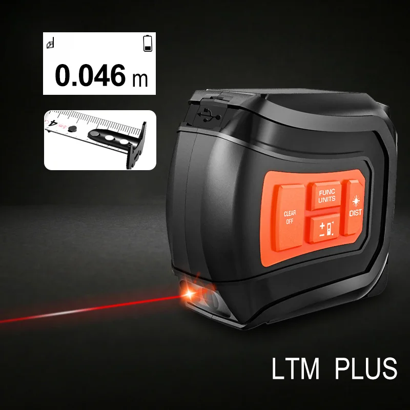 LTM-PLUS LOMVUM лазер два-в-одном рулетка инфракрасная Лазерная электронная цифровая индикация Многофункциональный измерительный инструмент - Цвет: LTM-PLUS