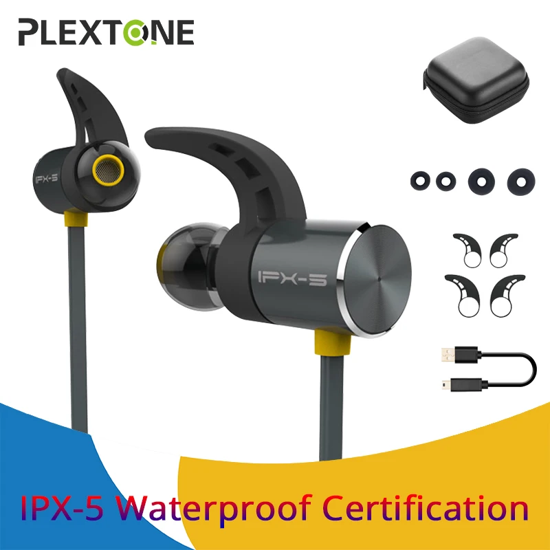 PLEXTONE IPX5 Водонепроницаемый Bluetooth наушники Беспроводной гарнитура Спорт Бег С