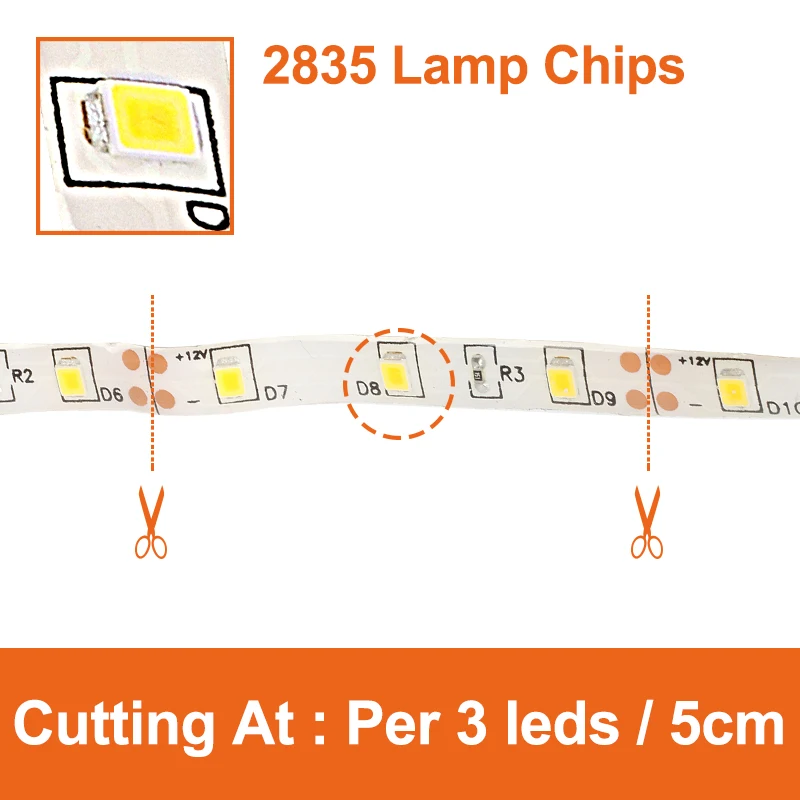Светодиодная лента гибкая водонепроницаемая 5 м 2835SMD 12 В|5m rgb|5m rgb ledstrip light waterproof |