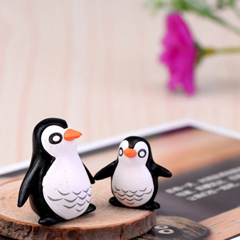 2 шт./компл. Мини Пингвин миниатюрные козы Ежик фигурки для бонсай украшения микро