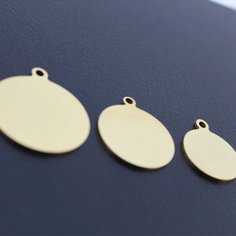 Stainless Steel 25/30/35mm Outer Hole Round Tag Steel/Gold/Black Color Blank Metal Charm Pendant Wholesale 10pcs |
