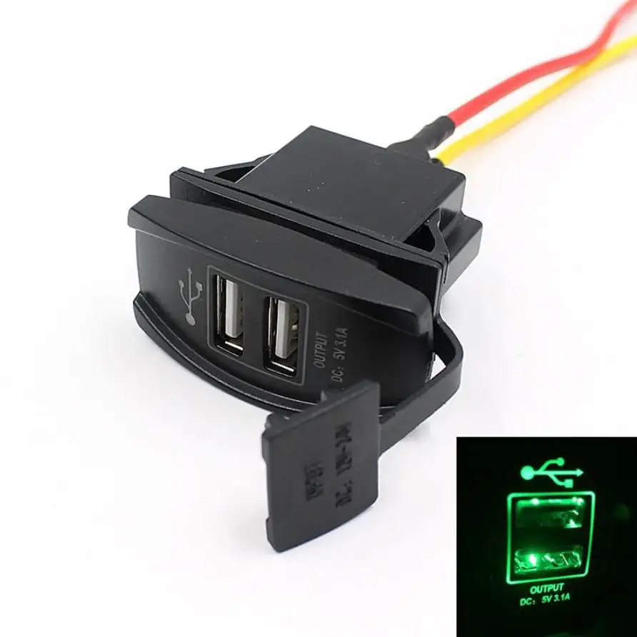 2019 12V 24V на 2-портный Dual Порты Зарядное устройство USB Батарея Мощность зарядный