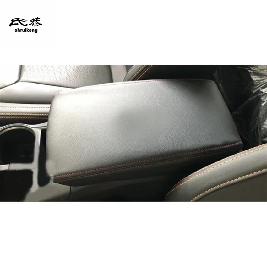 

Free shipping 1set Car sticker for 2018 SUBARU XV PU leather car accessories armrest box protection cover