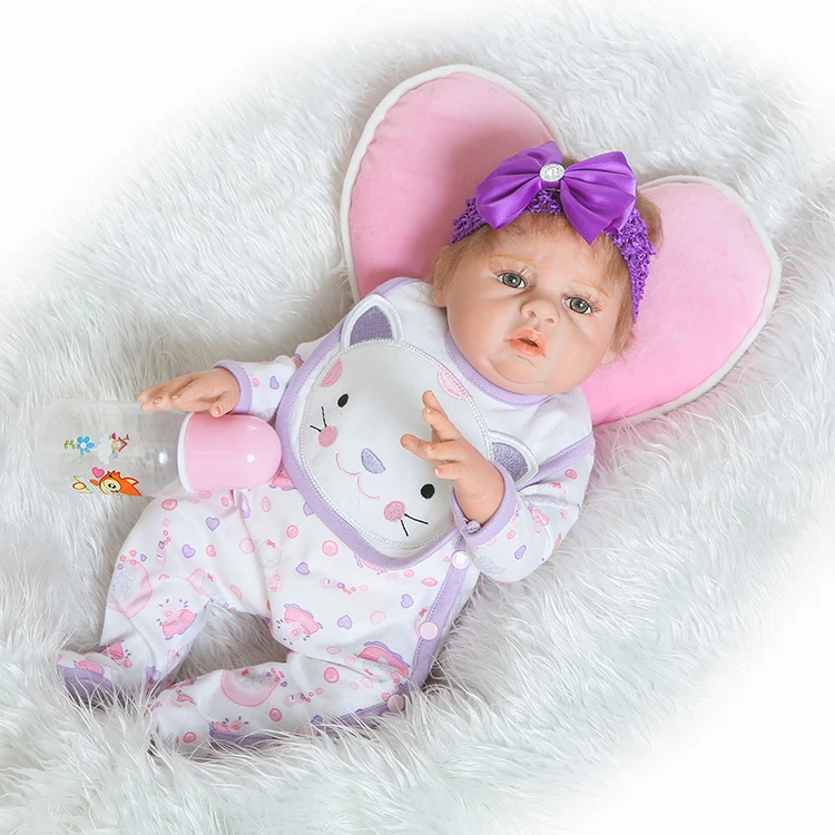 20inch reborn babies for sale full silicone body girl dolls with soft pillow children lover gift bonecas rebor | Игрушки и хобби