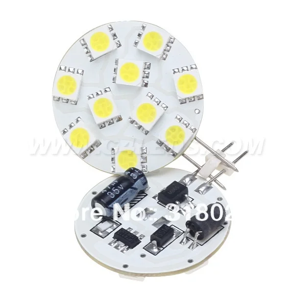 Диммируемая 10LED G4 лампа Epistar SMD 5050 точечный круглый лодочный морской свет 12В белый
