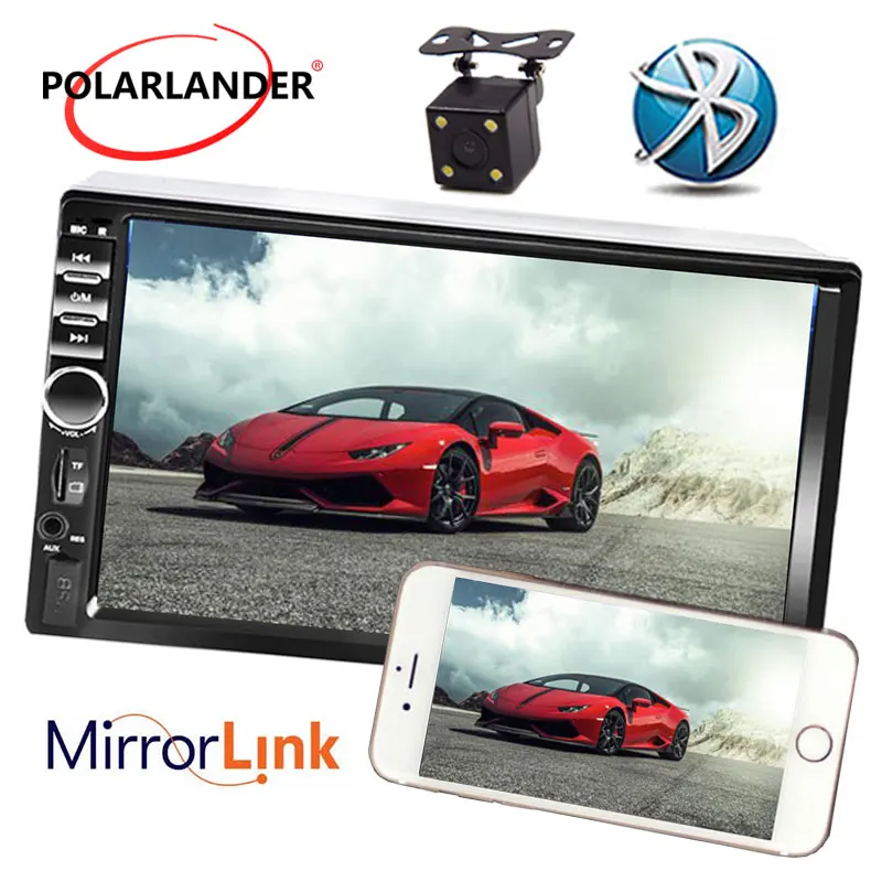 2 DIN Radio 7 Inch Touch Screen USB TF FM AUX Car Stereo MP5 Player with Parking Camera Bluetooth best price Mirror Link | Автомобили и