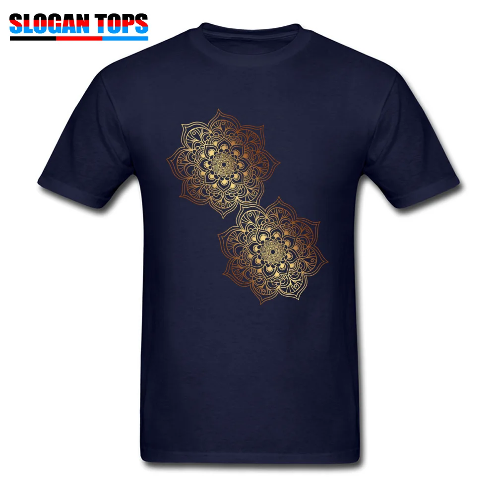 

Double Mandalas Tshirt 100% Cotton Men's Short Sleeve T Shirt Punk Summer T-shirts Casual Tops Tees Fitted Round Collar Camisa