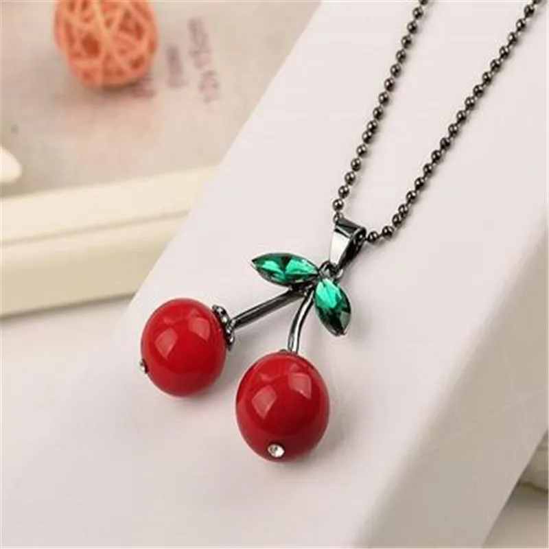 20 шт. аниме Бохо Exo Girl Bijoux колье Макси лист красное Вишневое Ожерелье Подвески для