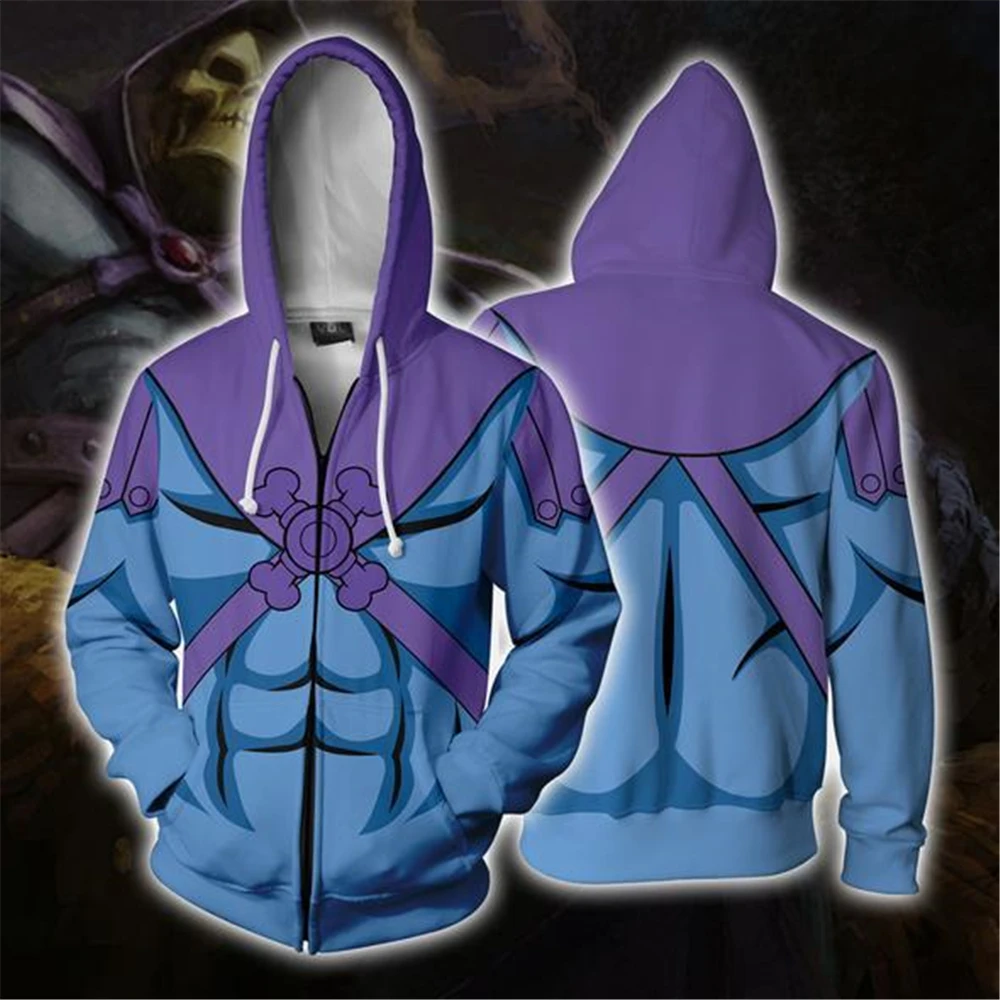 

Cosplay Costumes He-Man Hoodies 3D printed zip-up hoodies Sweatshirts for men and women