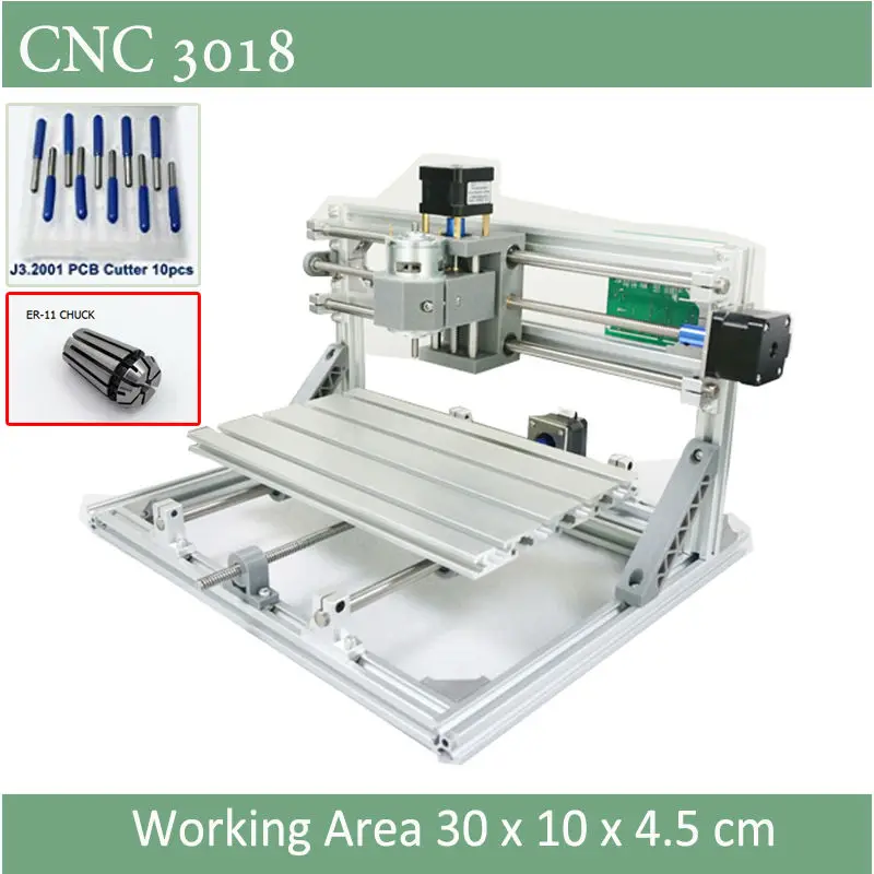 

CNC 3018 Engraver with ER11 Chuck With Laser Option of 500mw 2500mw 5500 mw For Pcb Milling Wood Soft Metal Engraving