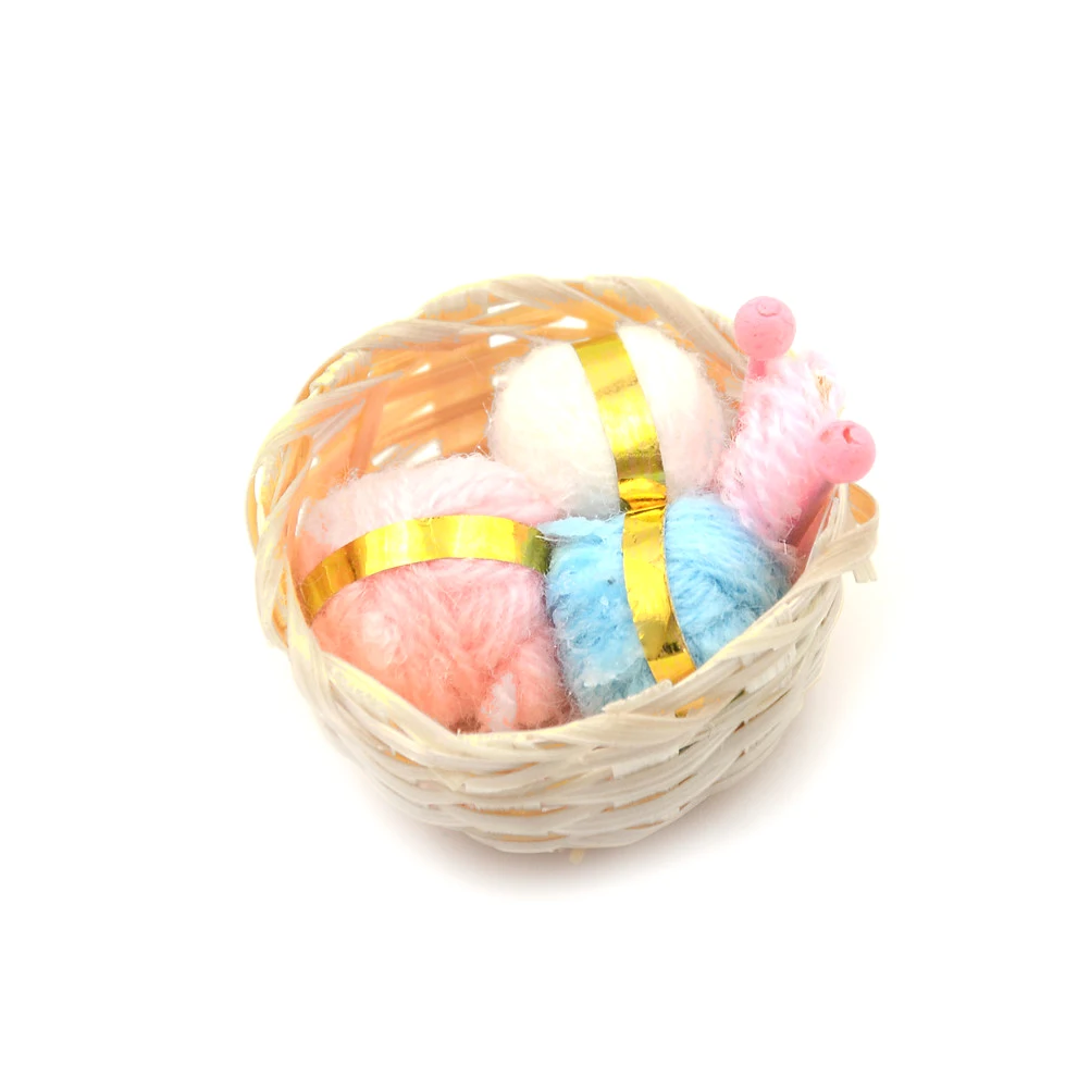 1 шт. кукольный домик шерстяная пряжа корзина Миниатюрная игрушка 1:12 Набор