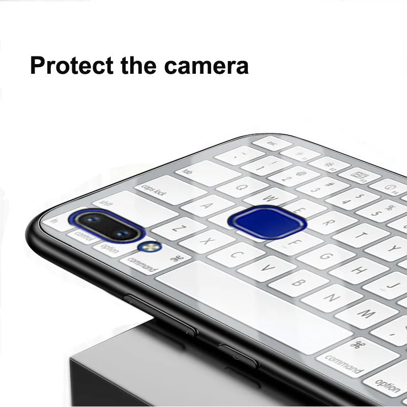 Чехол из закаленного стекла для Vivo U1 Capa чехол мягкая силиконовая рамка Жесткий 6 2