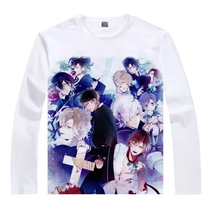 Аниме DIABOLIK LOVERS костюмы для косплея Komori Yui футболки с длинными рукавами с принтом Sakamaki Kanato модные футболки Jibril летние топы