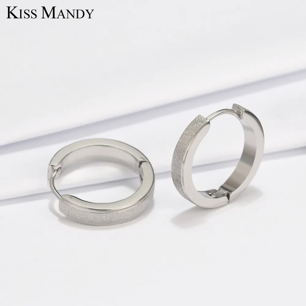 KISS MANDY антиаллергенные титановые корейские модные серьги-гвоздики из нержавеющей стали для женщин серебряные золотые панк мужские ювелирные изделия GTE96