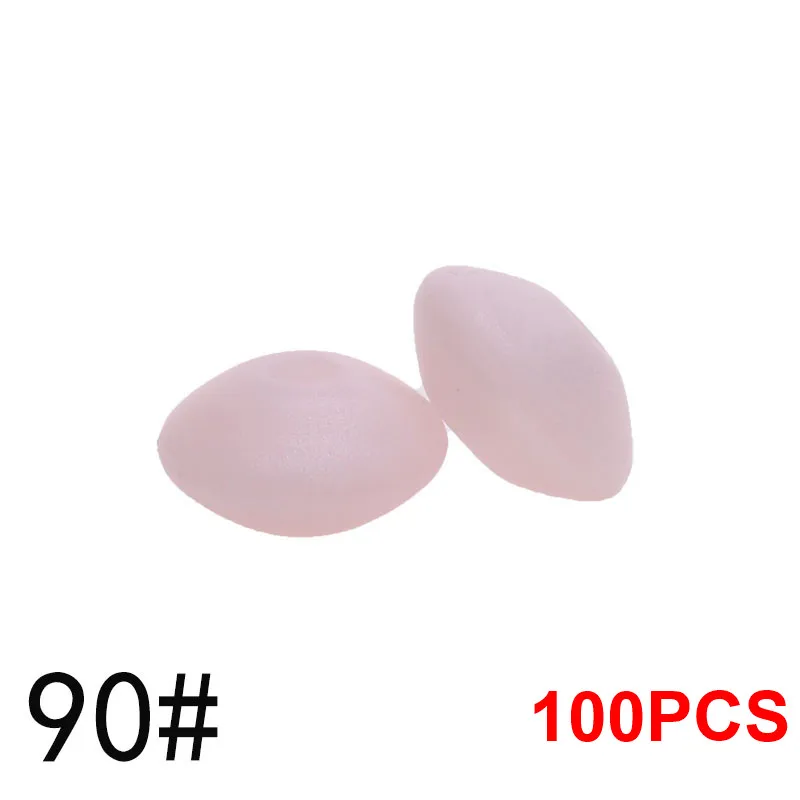 90 Metallic Pink QHBC 12*7 мм Прорезыватель для зубов 100 бусины в форме чечевицы силиконовый жемчуг BPA бесплатно детский кусающий Прорезыватель для зубов ожерелье пищевого класса мама игрушки для кормления - Цвет: 90 Metallic Pink