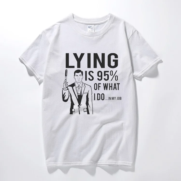 Забавная футболка с надписью Lying Is What I Do забавная в стиле ретро archer spying шутка cia