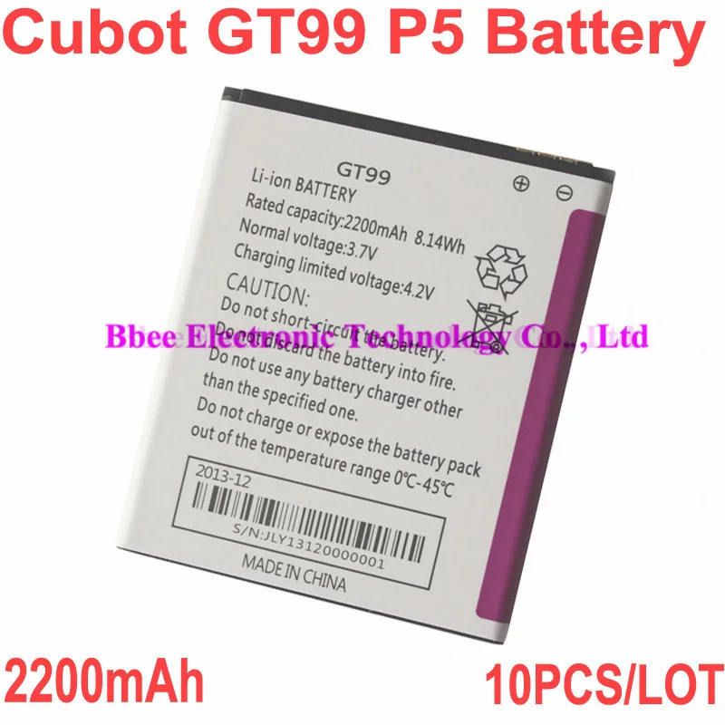 

10PCS/LOT 2200mAh For Cubot GT99 P5 Battery Batterie Bateria AKKU Accumulator PIL