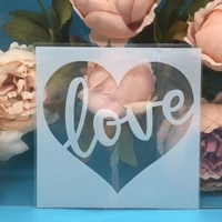13cm 5 love letters heart diy layering stencils wall painting scrapbook coloring embossing album decorative paper card template