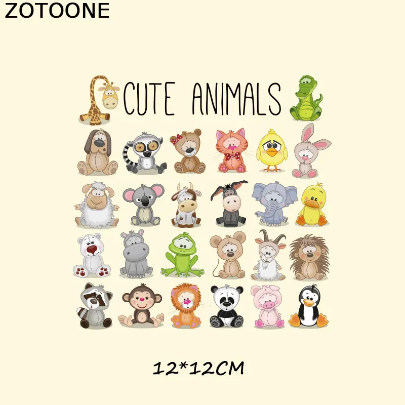 ZOTOONE Симпатичные нашивки с животными утюгом для одежды Детские футболки платья