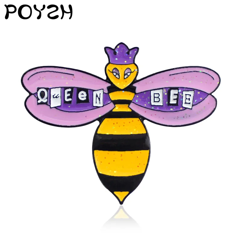 Эмалированная брошь Queen Bee значок на воротник рубашки с индустриальными пчелами и